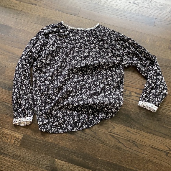 Madewell Floral Black and White Button Shirt XXS - Picture 8 of 8